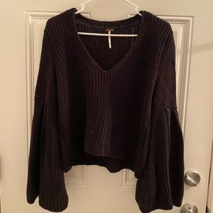 Black bell sleeve sweater